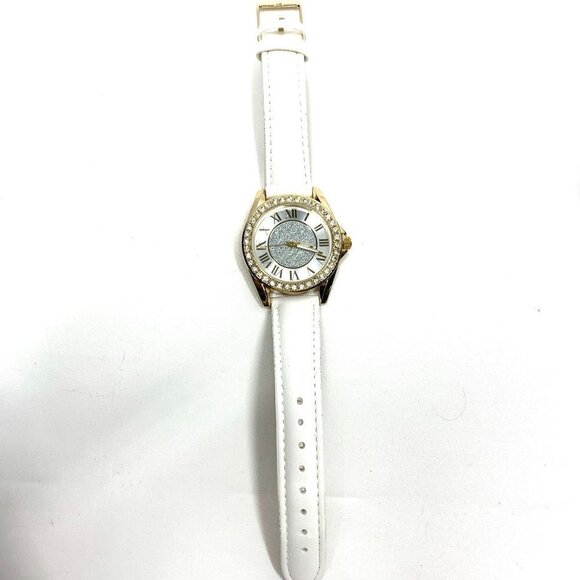 Kessaris KS1217 Crystal Studded Oversize Analog Watch Gold/White 9"L - Picture 3 of 9